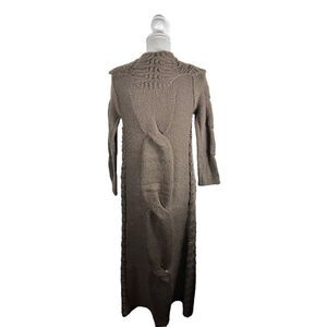 Just Madison Chocolate Brown Corded Open Cardigan Duster
